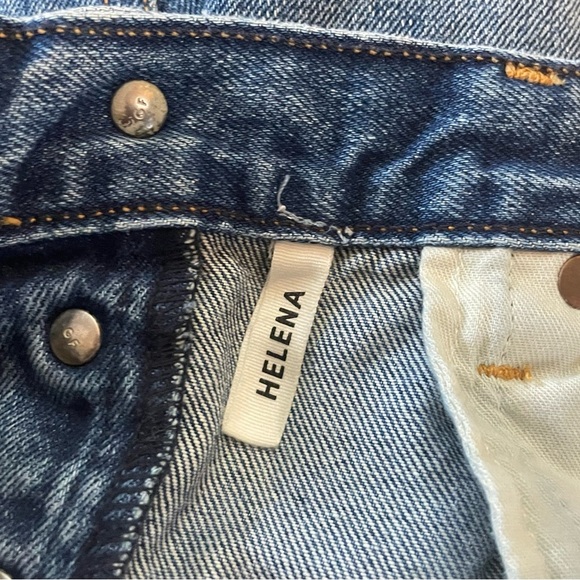 GRLFRND Helena Straight Leg Raw Step Hem Blue Denim Jean Size 28 - Picture 10 of 12